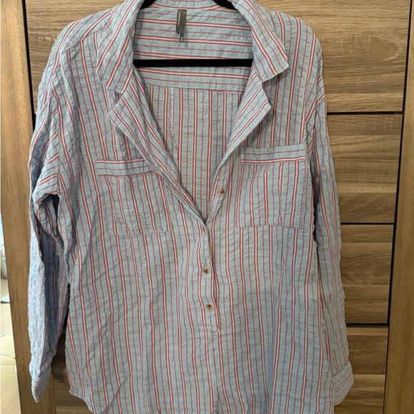 anthropologie 100% cotton seersucker pajama romper - Picture 3 of 3